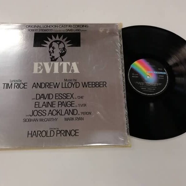 LP - "Evita" Original London Cast Recording,  Robert Stigwood  In Association With David Land Presents, Lyrics By  Tim Rice , Music By  Andrew Lloyd Webber - Evita