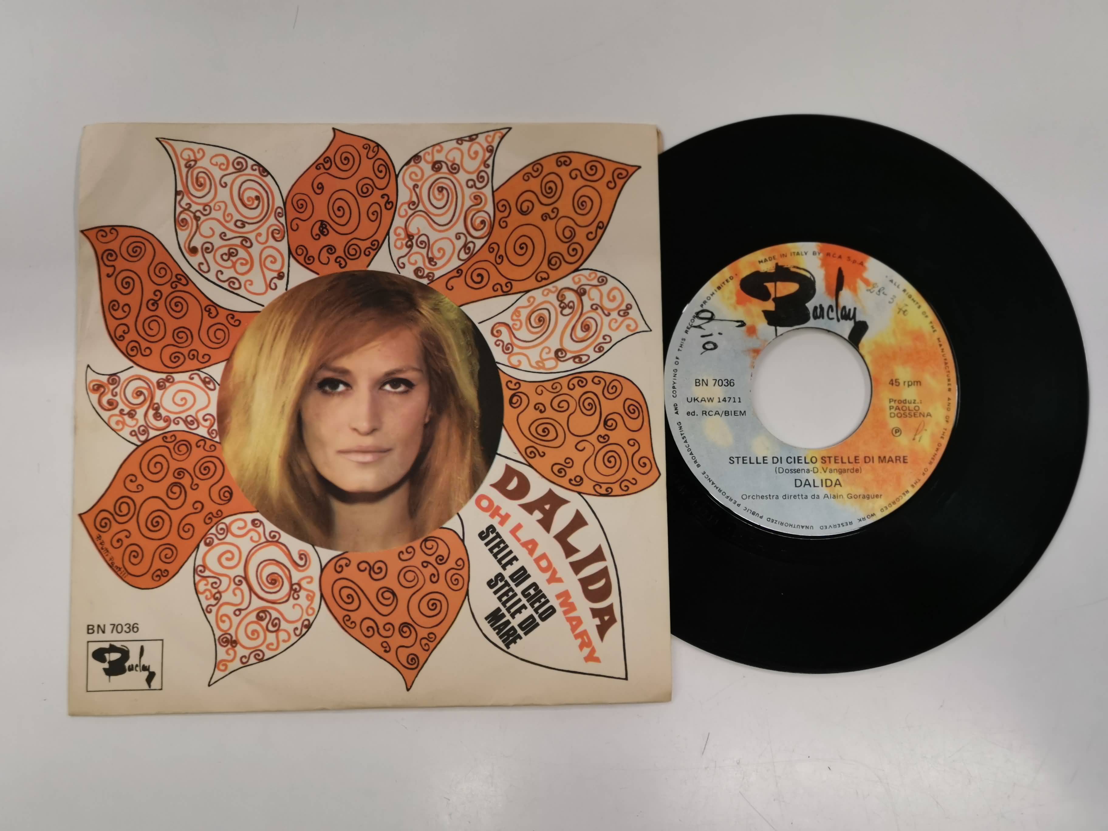 45 GIRI VINYL - Dalida - Oh Lady Mary / Stelle Di Cielo Stelle Di Mare
